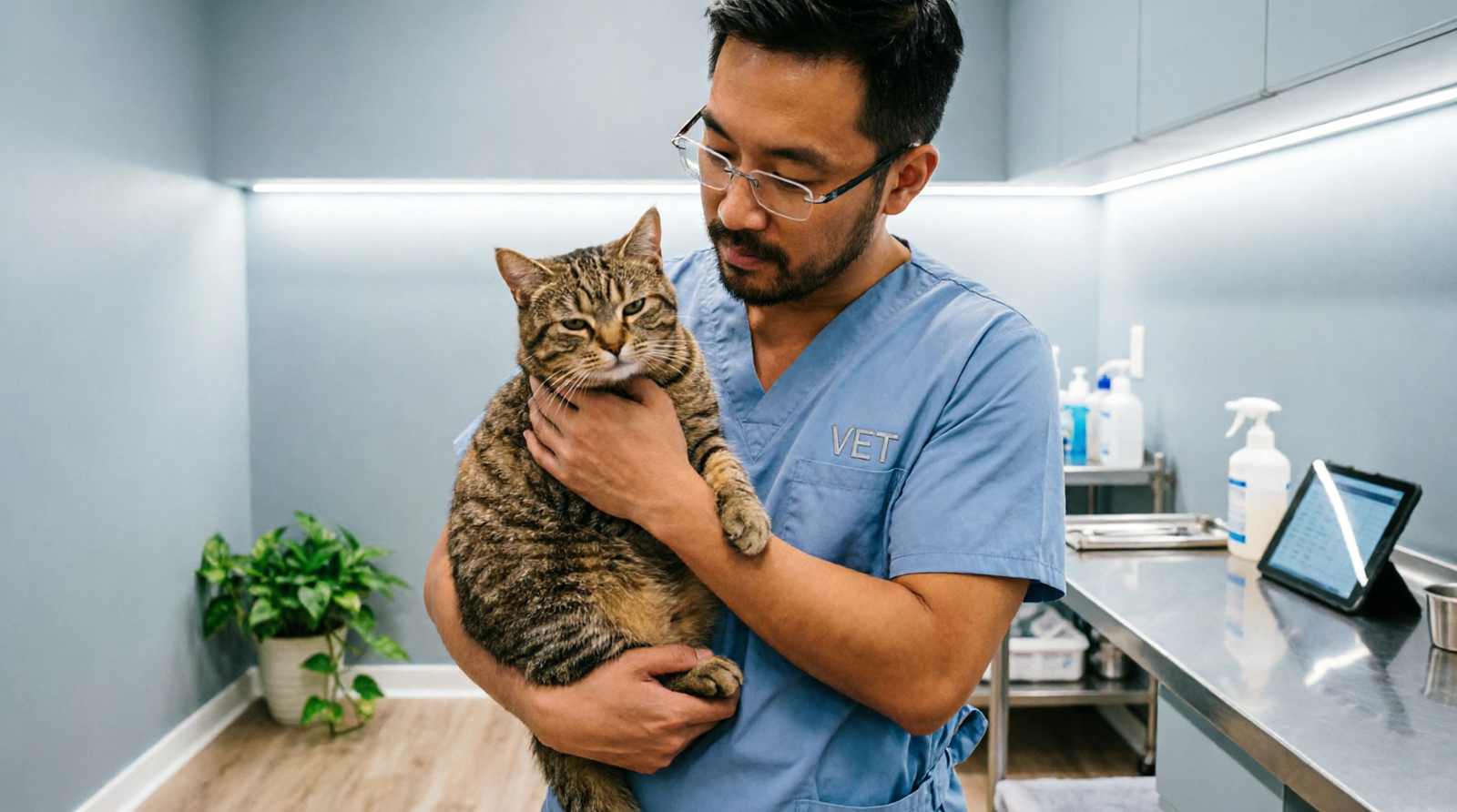 Veterinario con gato en PETS NORTE